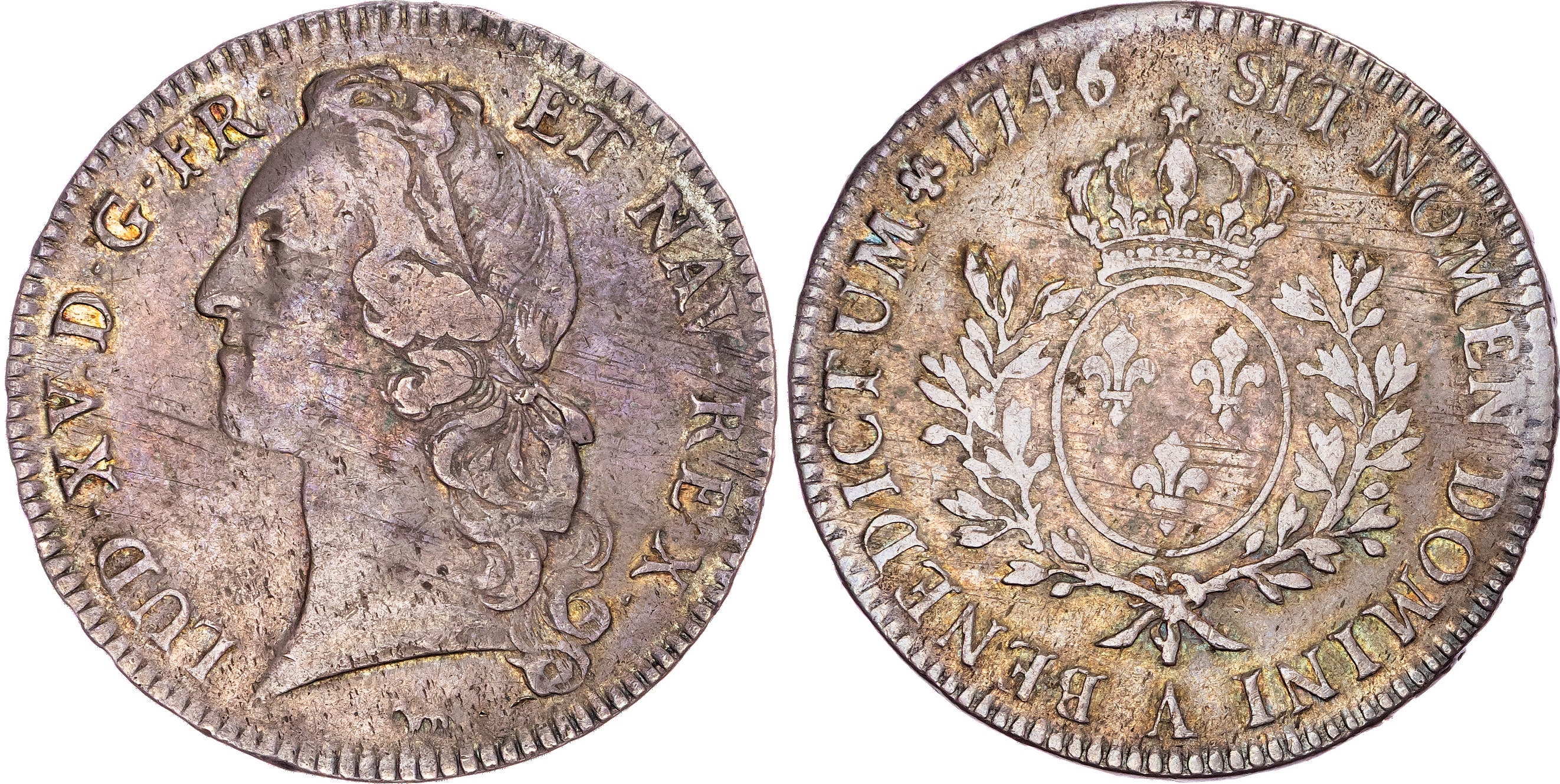 France, Louis XV (1715-1774), silver Écu aux branches d'olivier, 1746