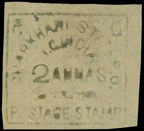 1894 2 ANNAS', dull green, good margins,...