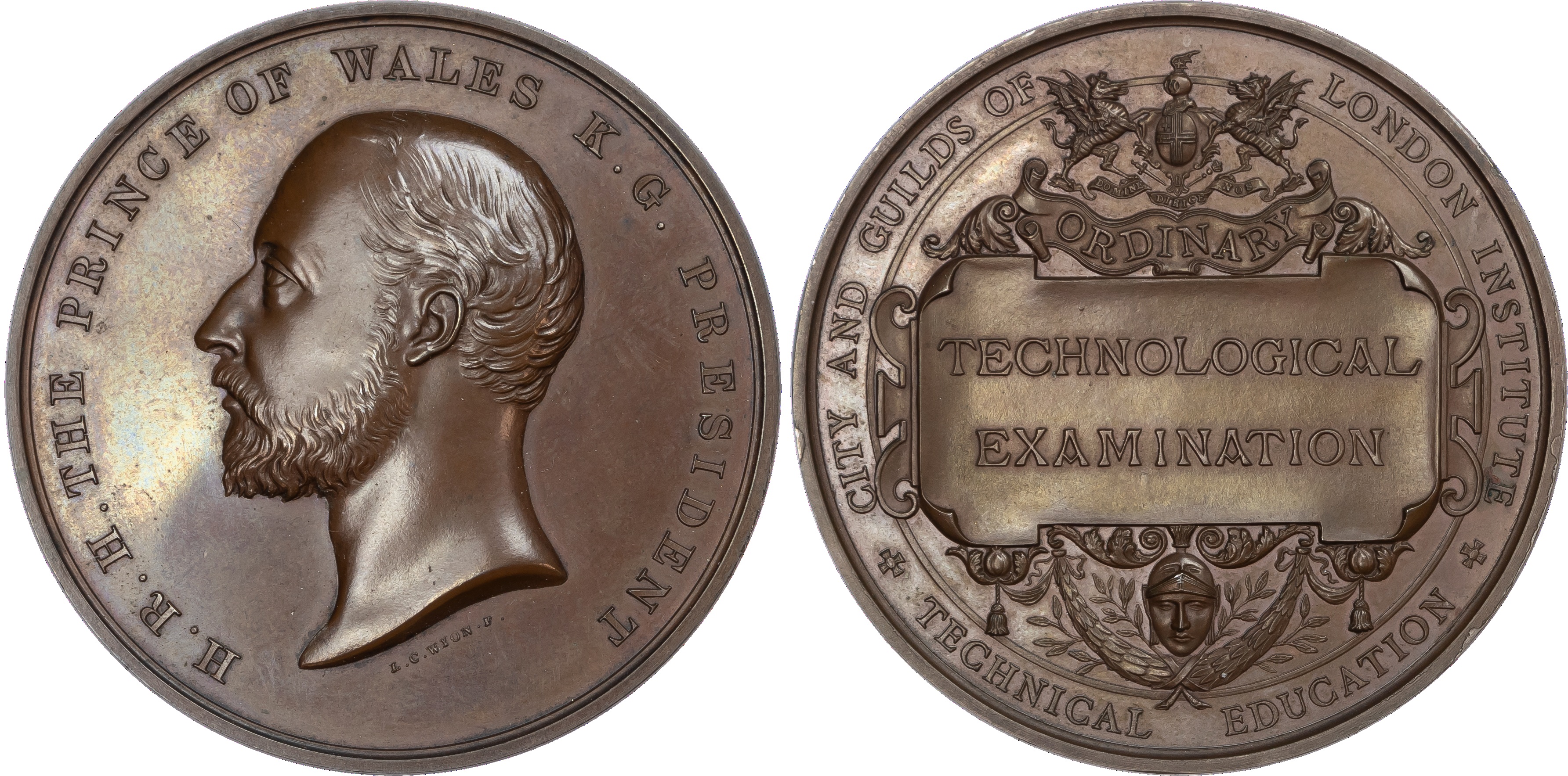 Edward VII as Prince of Wales (1841‑1901), City and Guilds of London Institute copper medal