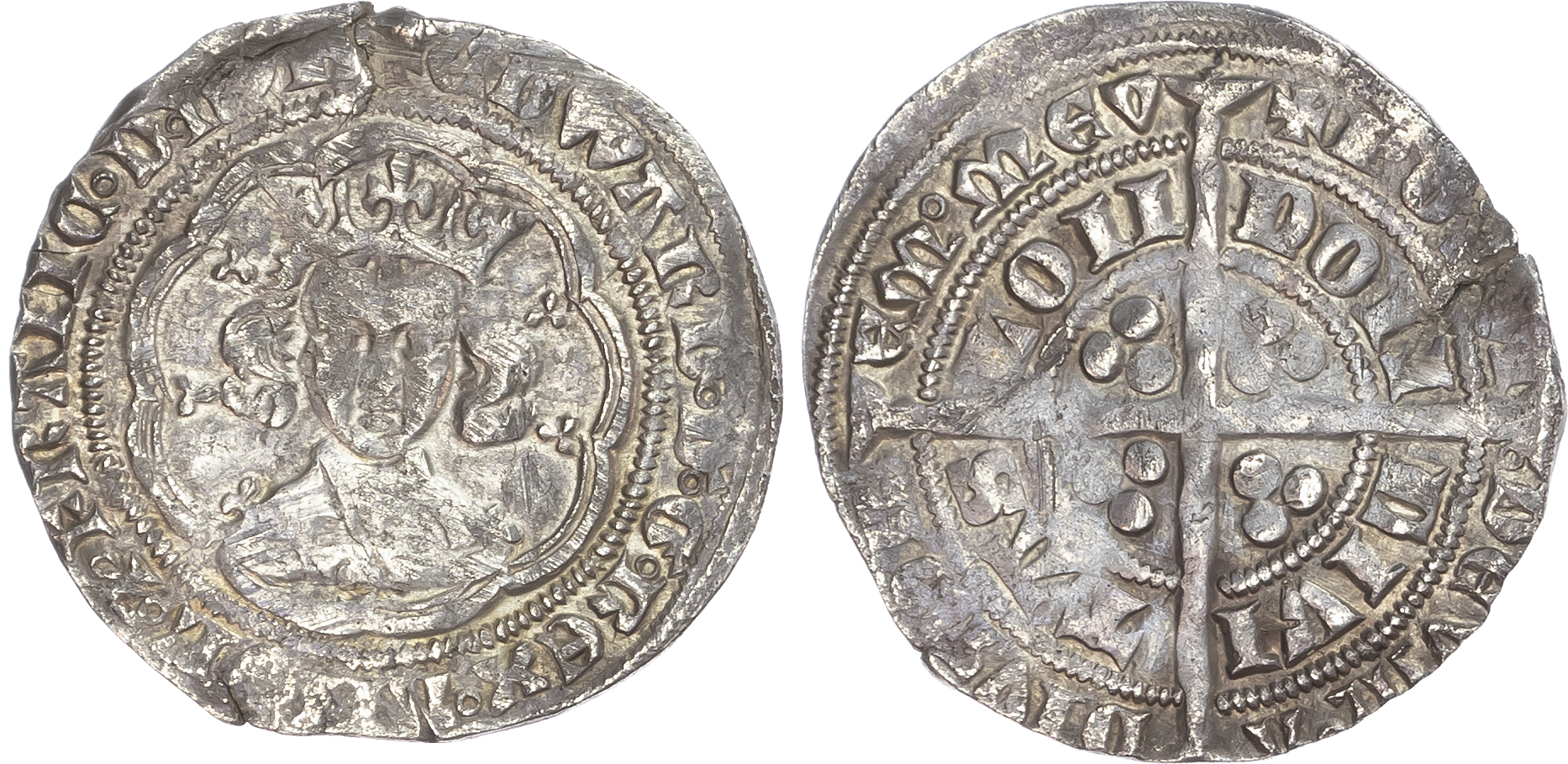 Edward III (1327-1377), Groat, Fourth Coinage, Pre-treaty Period, Series E (1354-1355), London (Tower) mint, mm. cross 2.