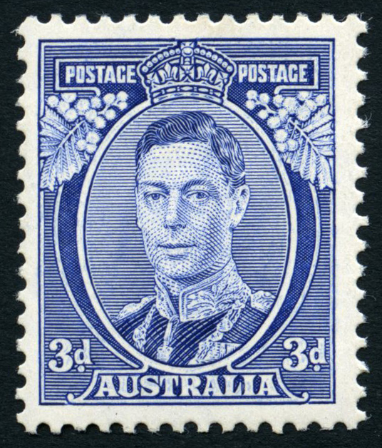 1937 3d blue Die I, large part o.g. SG 168, cat...