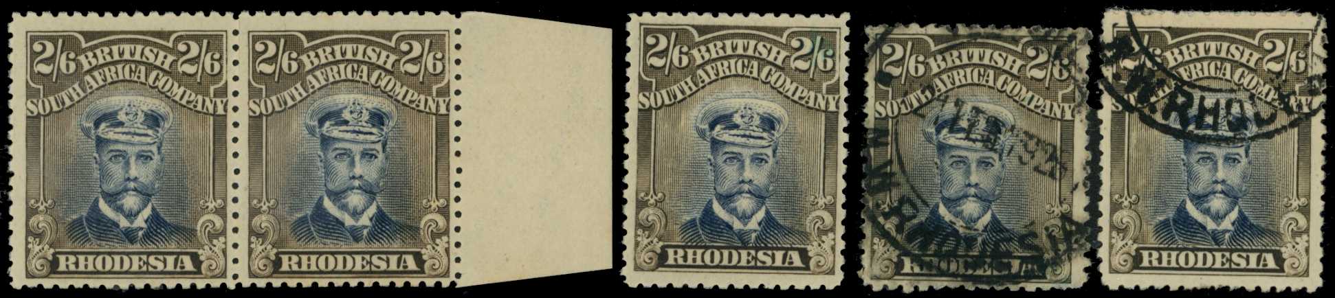 1918-21 2/6d Head Die IIIB, perf 14, toned...