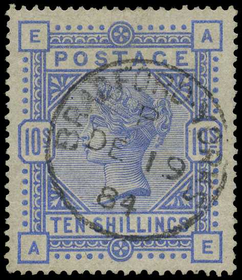 1883-84 white paper 10s cobalt (AE),...