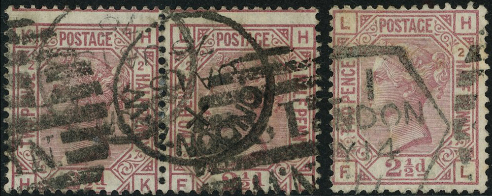 1873-80 2½d rosy-mauve, plate 2, horizontal pair