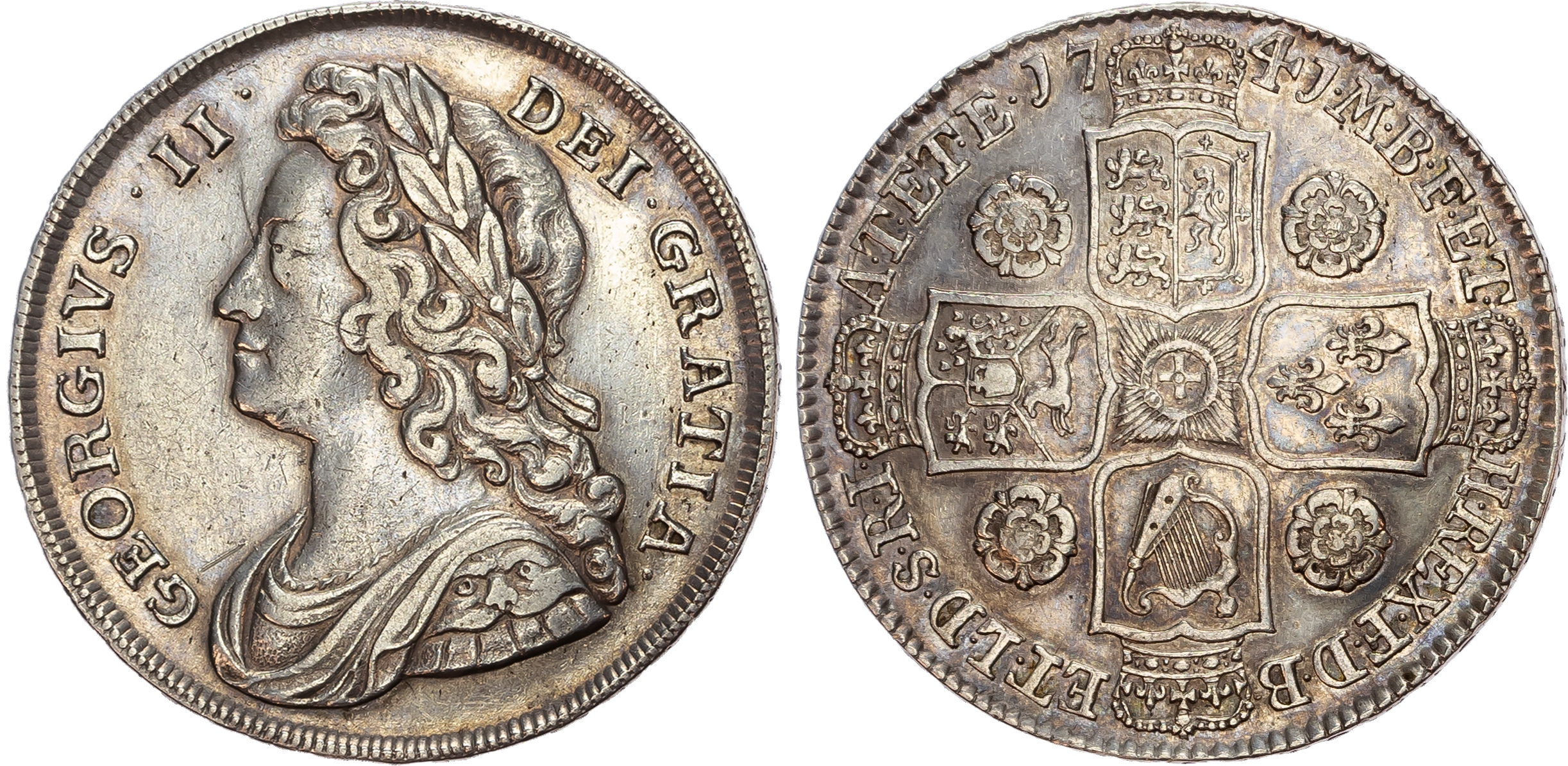 George II (1727-1760), Halfcrown, 1741 DECIMO QVARTO