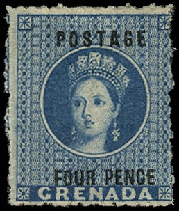 1881 4d blue, wmk large star (upright), fresh...