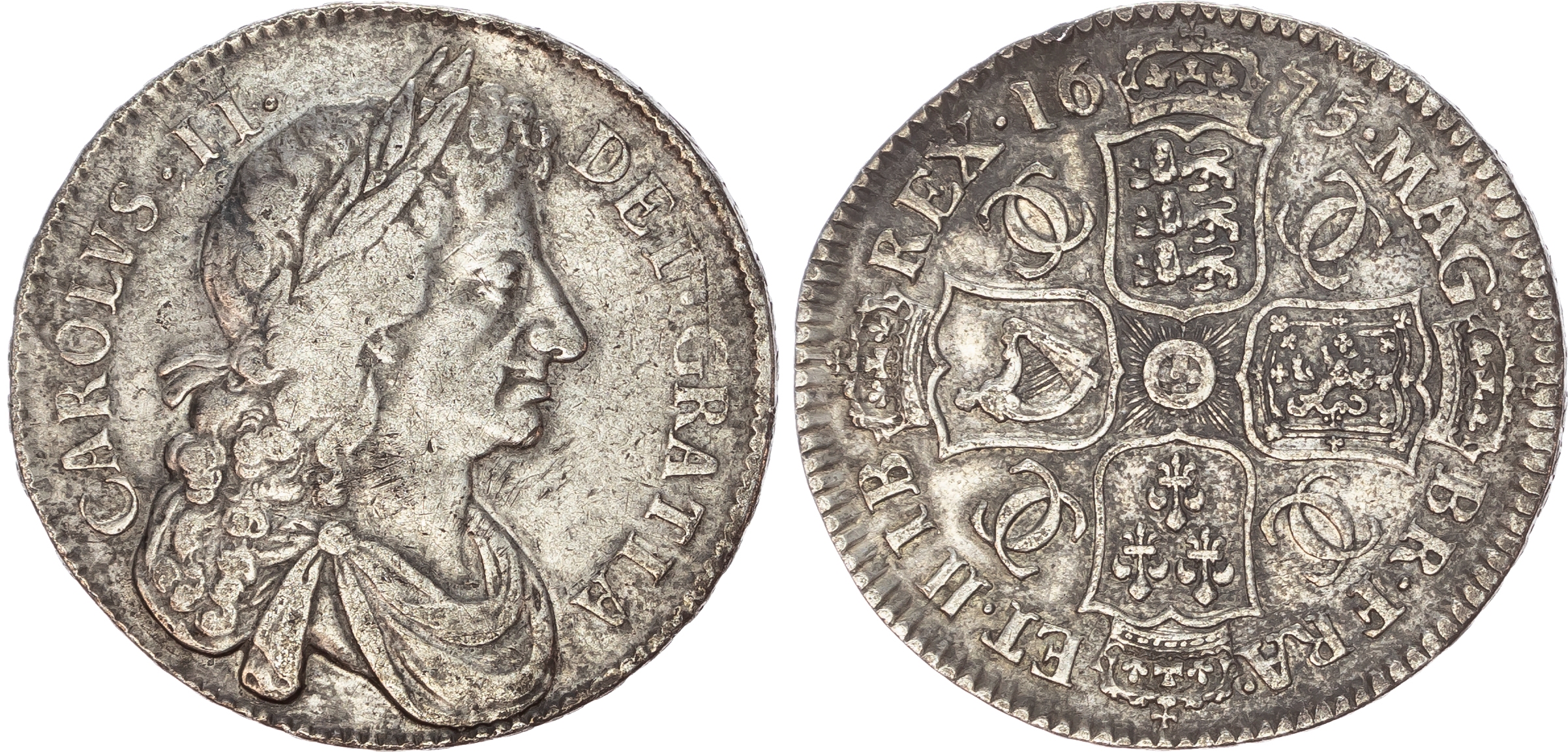Charles II (1660-1685), Halfcrown, 1675 V. SEPTIMO, 'Retrograde 1
