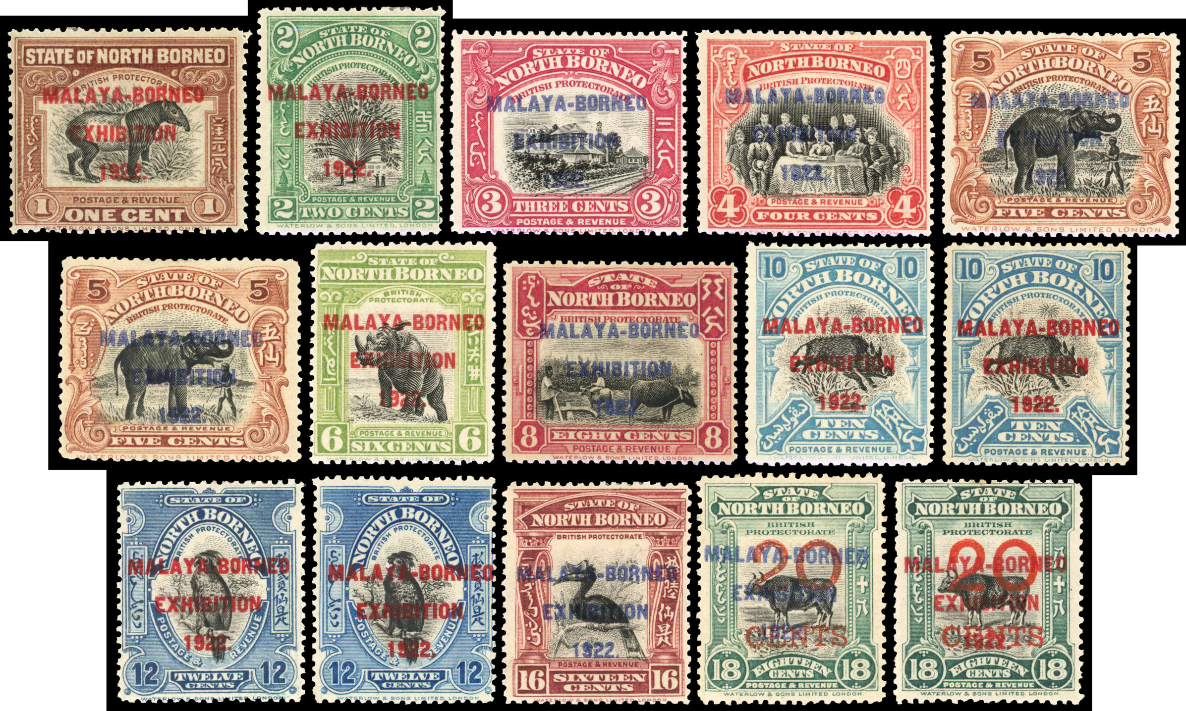 North Borneo 1922 MBE set to 50c