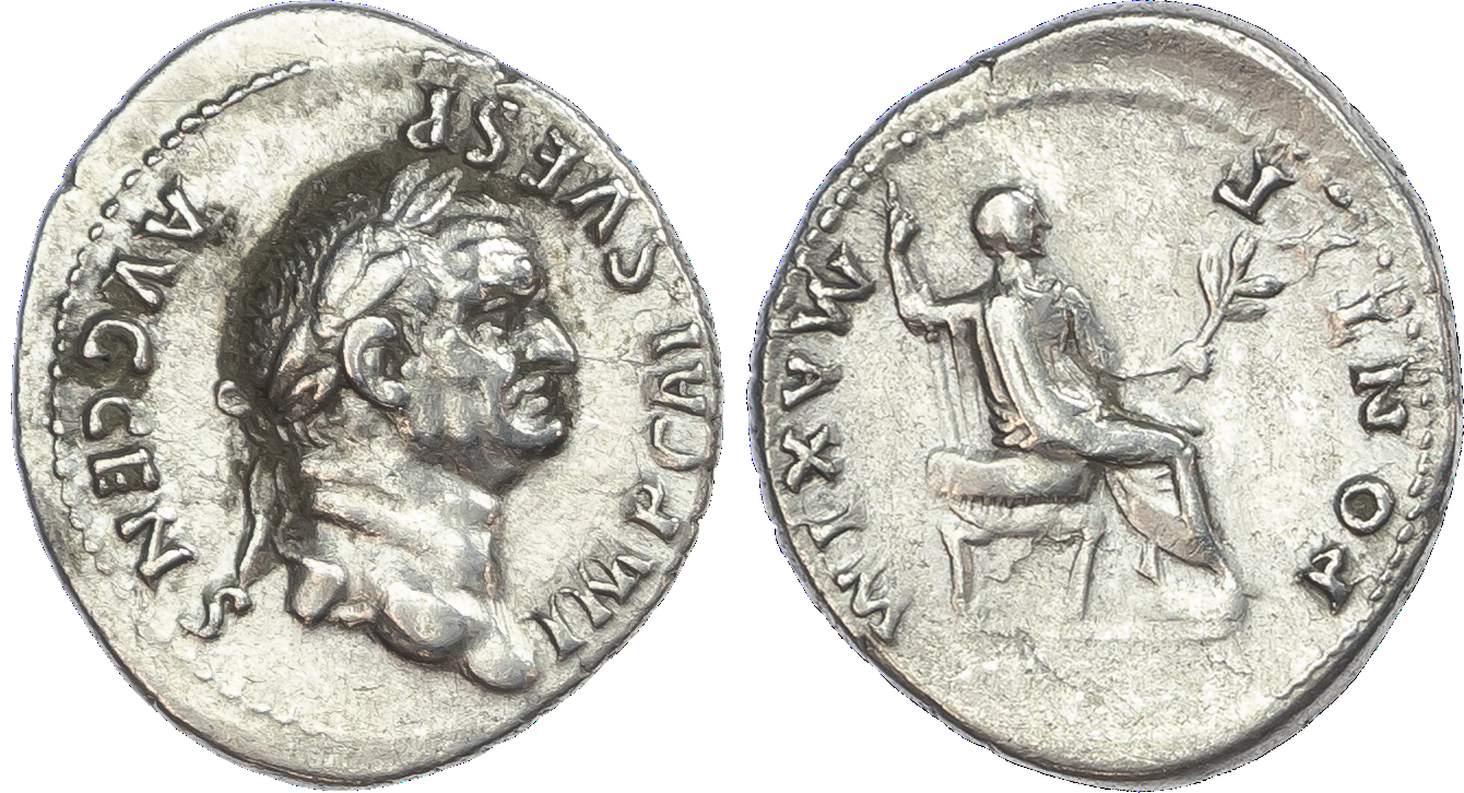 Vespasian (AD 69‑79) AR Denarius, Rome, AD 73, 2.93g.