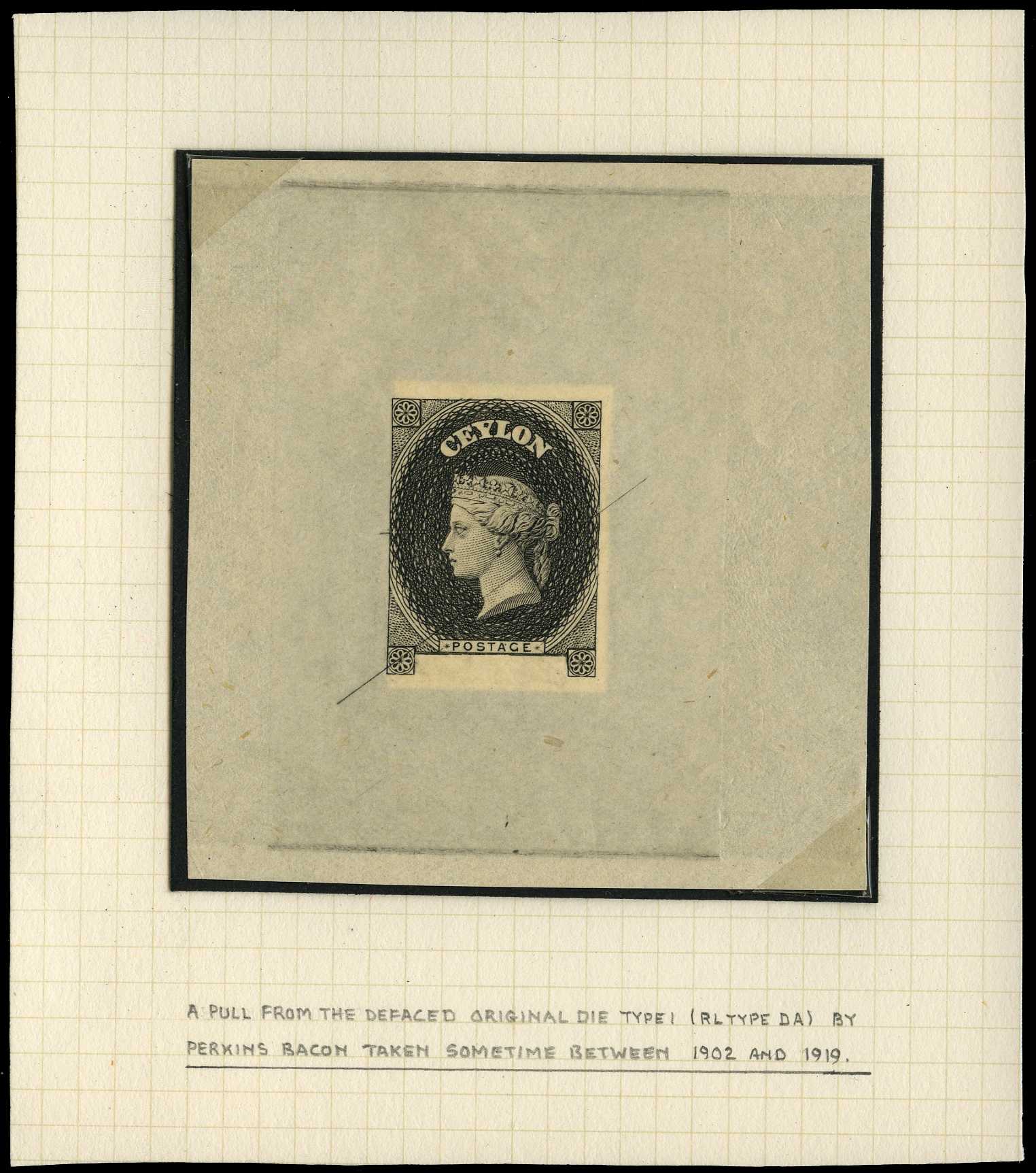 1857 Die Proof in black without value, type...