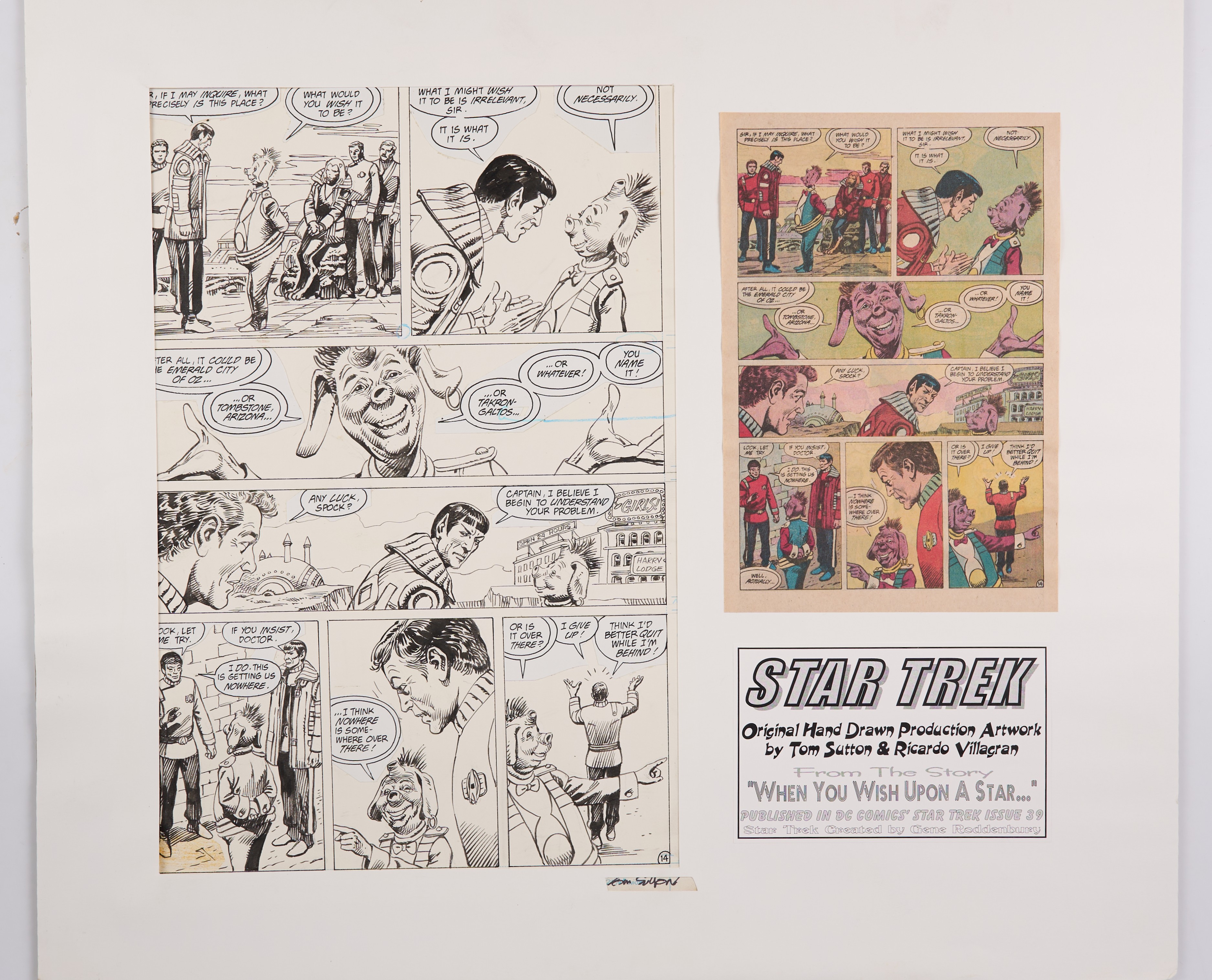 Tom Sutton Star Trek #39 Page 14 Original Comic Page Signed (DC Comics, 1987)
