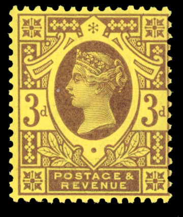 1887-1900 ‘Jubilee’ 3d purple on orange, fresh unmounted og