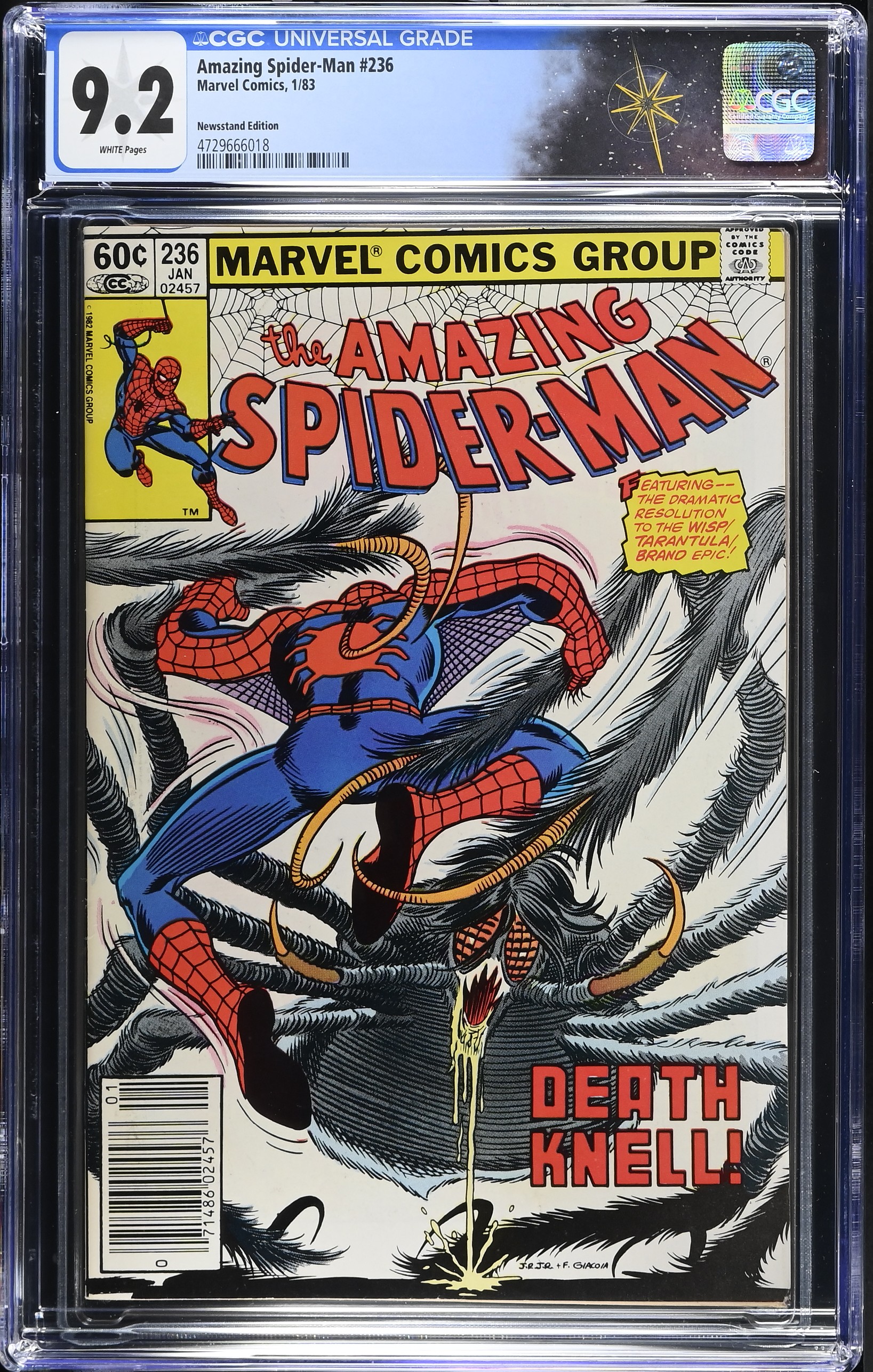 Amazing Spider-Man #236 CGC 9.2 Newsstand Edition (Marvel Comics, 1983) White Pages