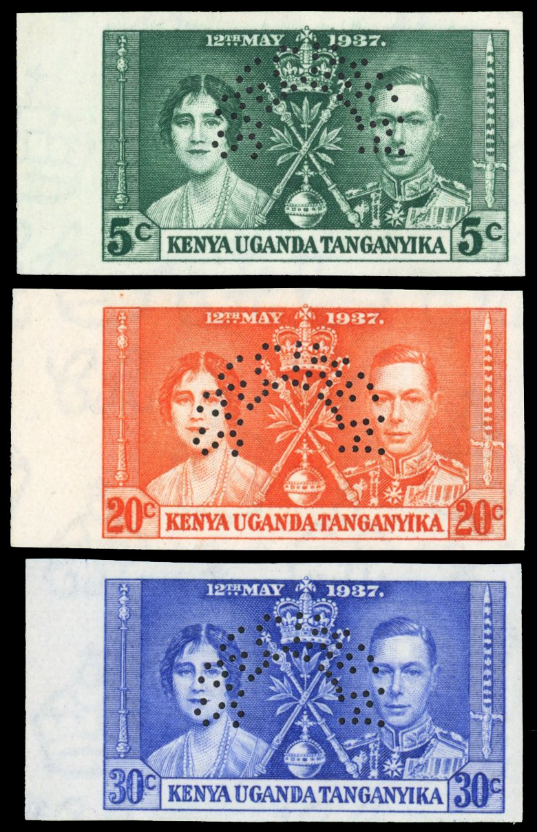 KUT SG 128/30 1937 Coronation imperforate Specimens