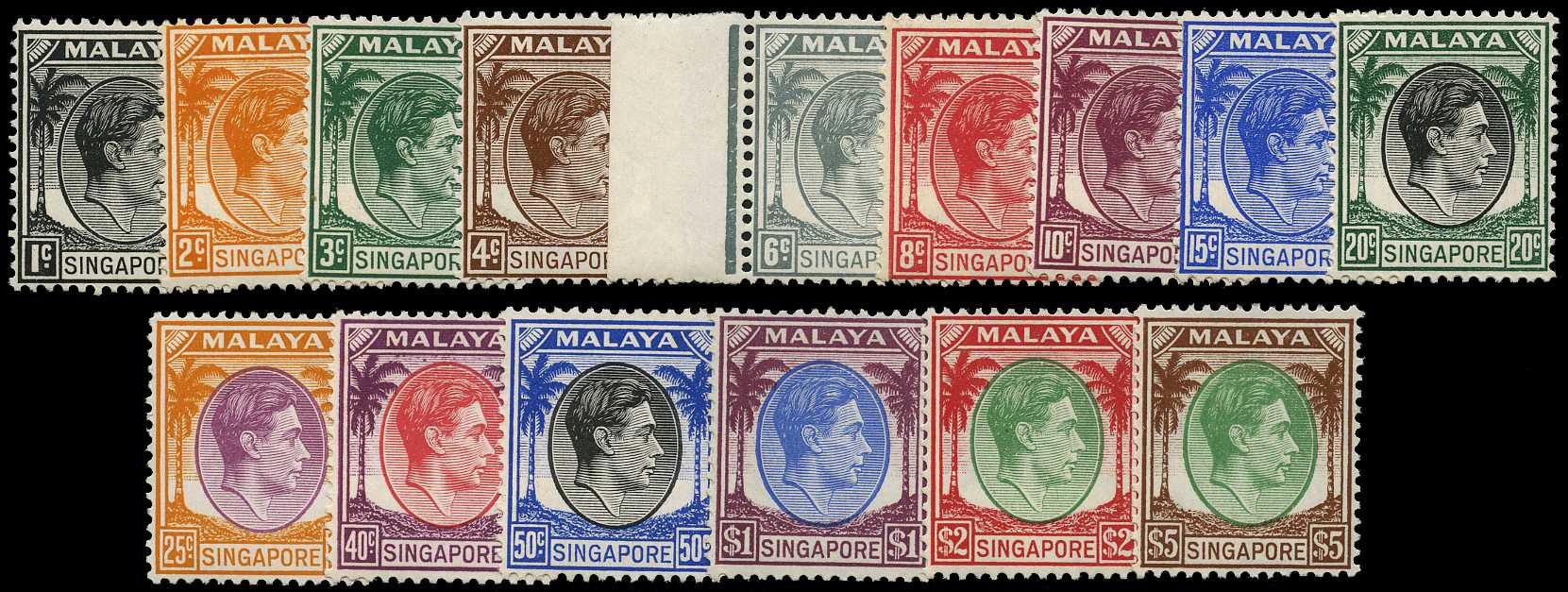 1948 perf 14 set of fifteen, unmounted o.g....
