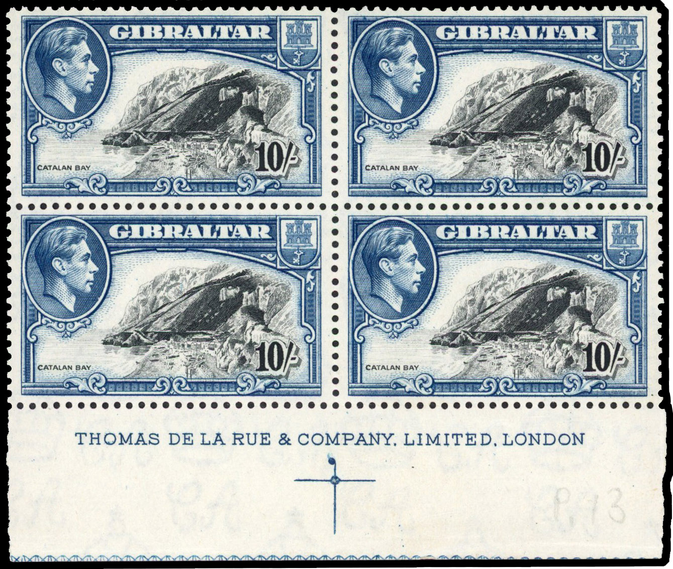 Gibraltar SG 130a imprint block mint