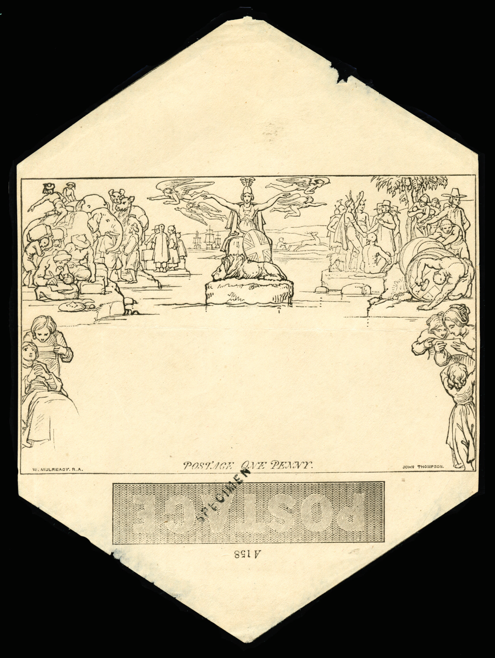 GB 1840 SG ME2s Mulready envelope Specimen