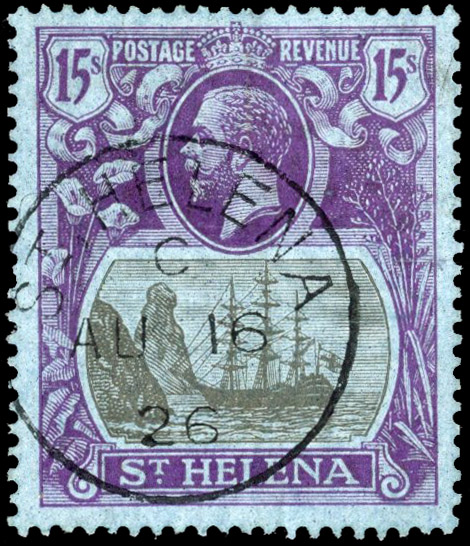 St Helena SG 113 1922-37 15s used