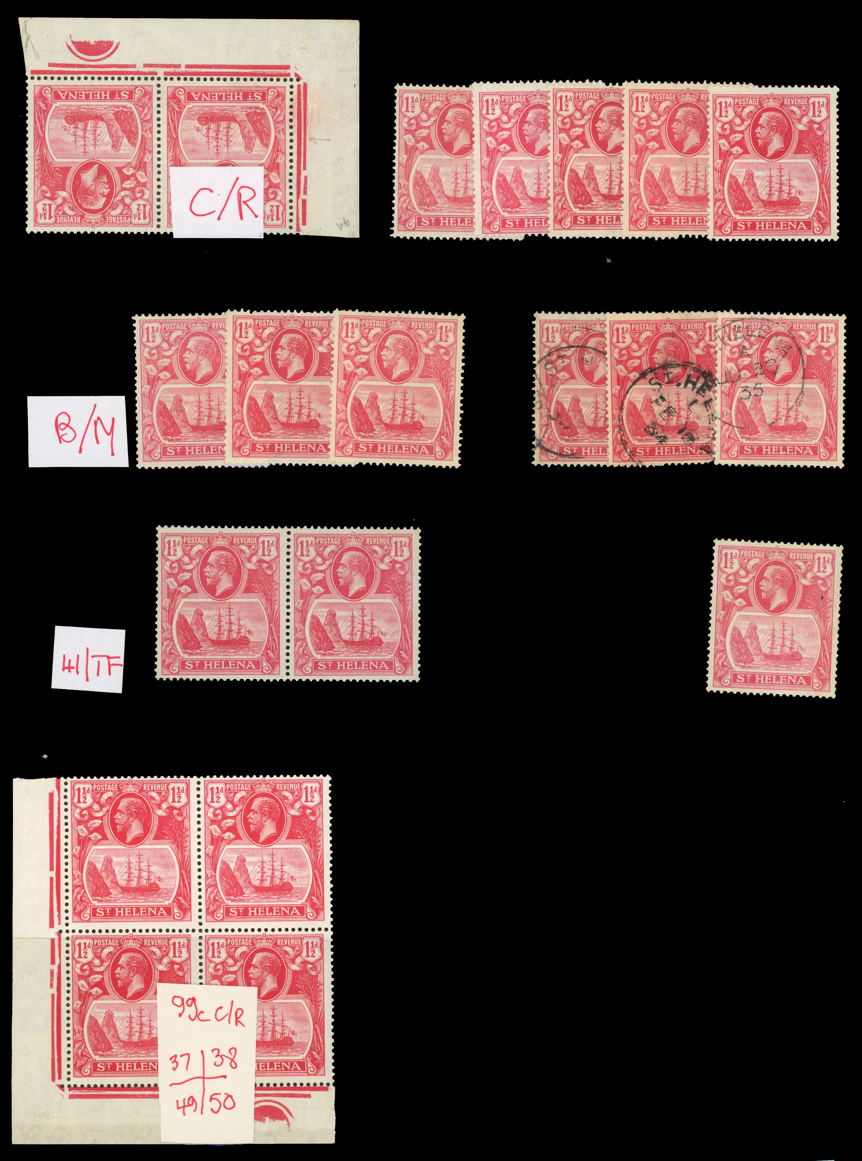 St Helena SG 99a-c collection mint