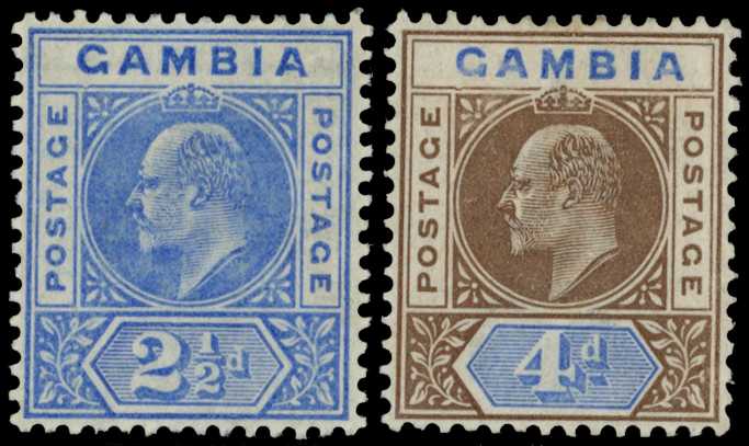 1902-05 Wmk CA 2½d ultramarine & 4d brown...