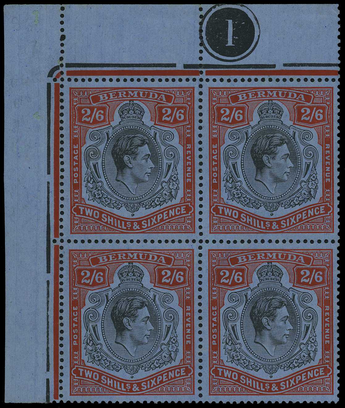 1937 (Nov.) 2/6d black and red on...