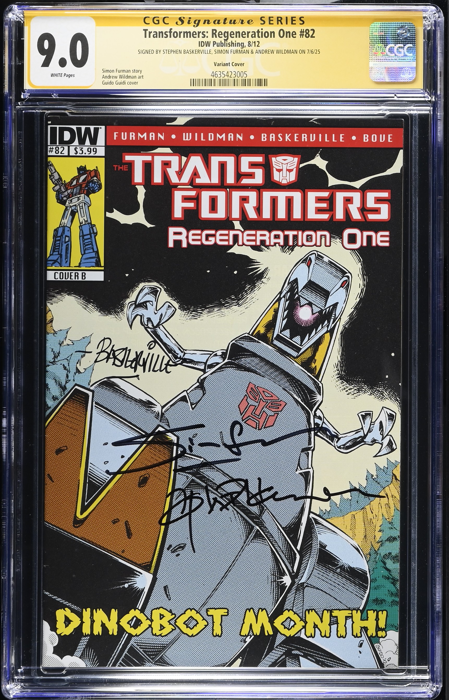 Transformers Regeneration One #82 (IDW 2012) CGC 9.0 Signed by Stephen Baskerville, Simon Furman and Andrew Wildman