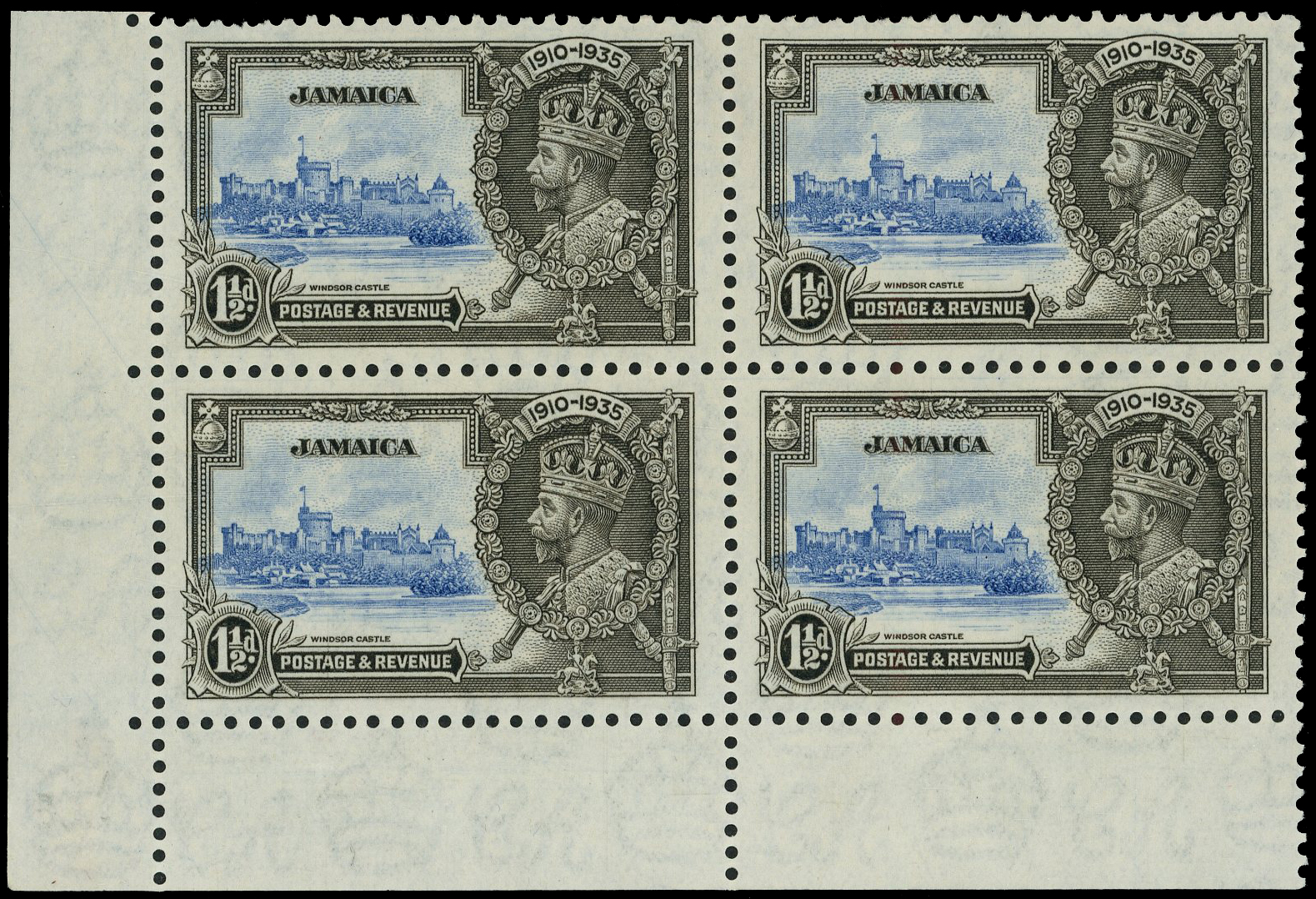 1935 Jamaica KGV Silver Jubilee Varieties selection