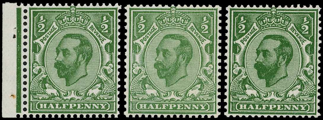 1912 ½d Simple Cypher booklet shades,...