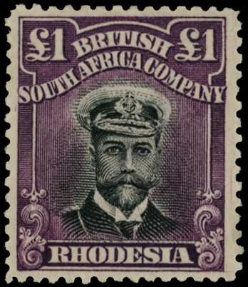 1913-7 £1 Head Die II, perf 14. Unmounted...