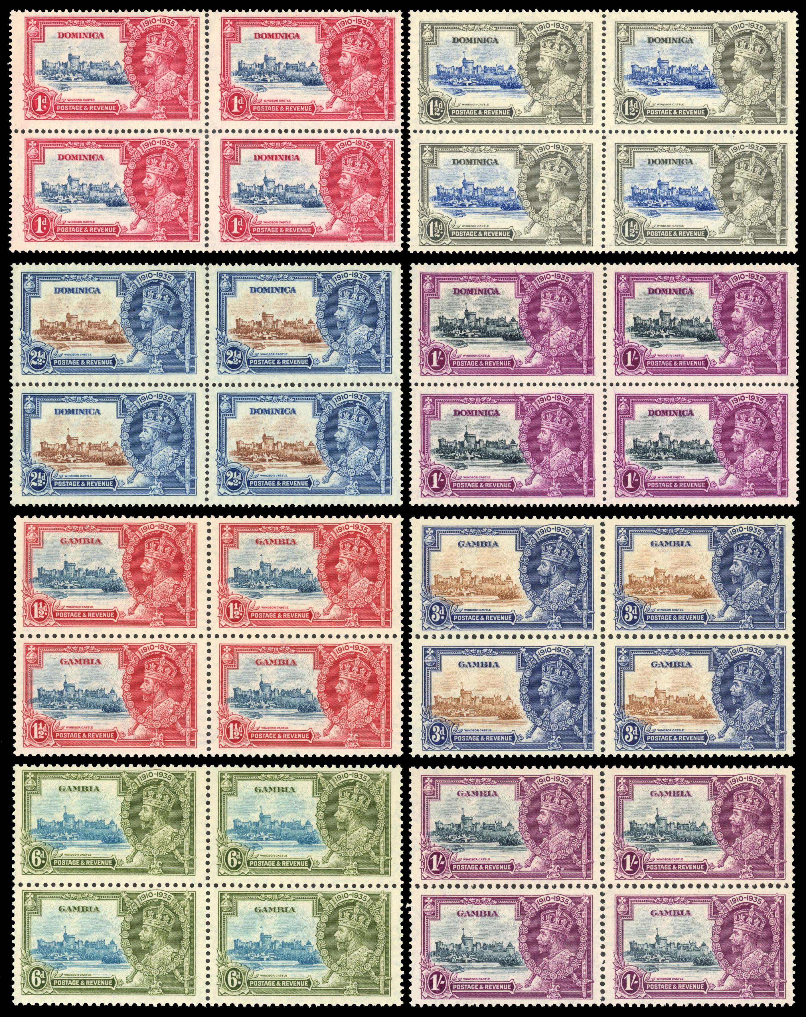 1935 Silver Jubilee range in blocks of 4