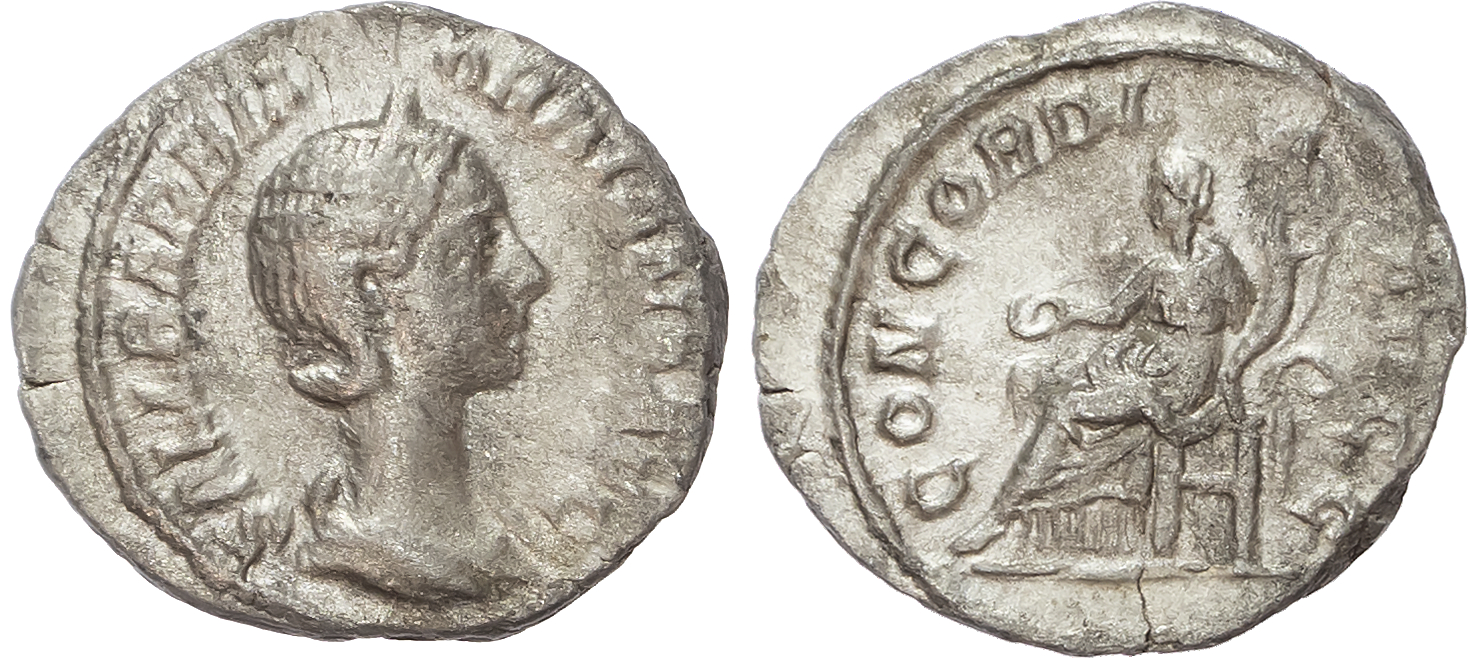 Orbiana (wife of Severus Alexander) AR Denarius, Rome, AD 225-227, 2.59g. 