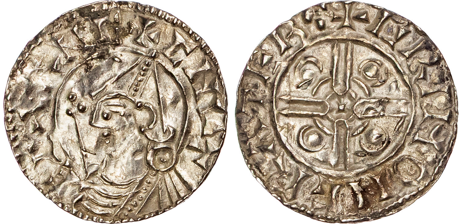 Cnut (1016-1035), AR Penny, Pointed Helmet type (1024-1030), Cambridge mint, Grim as moneyer. 