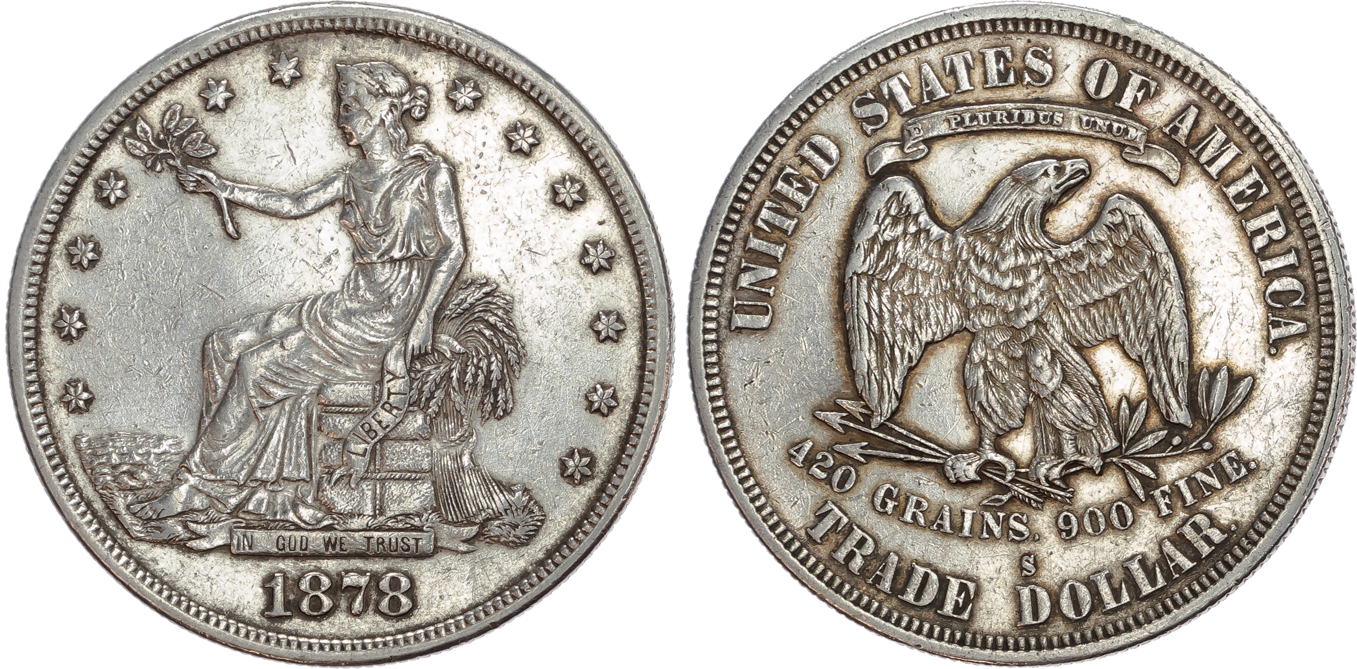 USA, silver Trade Dollars (2), 1878 S