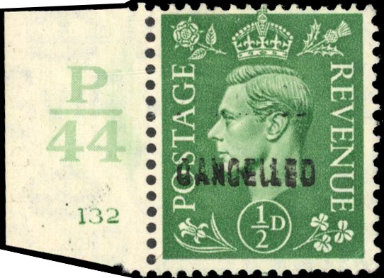 GB SG 485 1941 ½d Cyl. 132 Cancelled