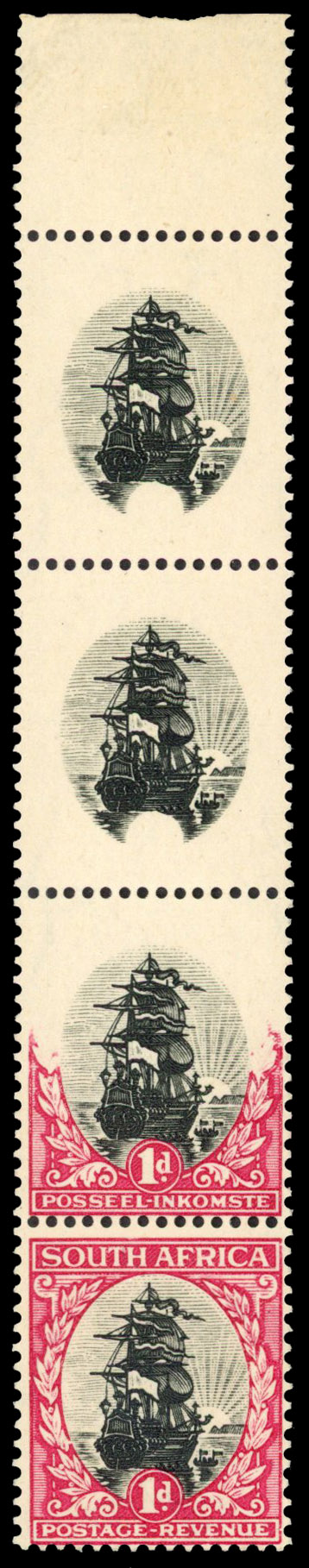 South Africa SG 43b strip mint