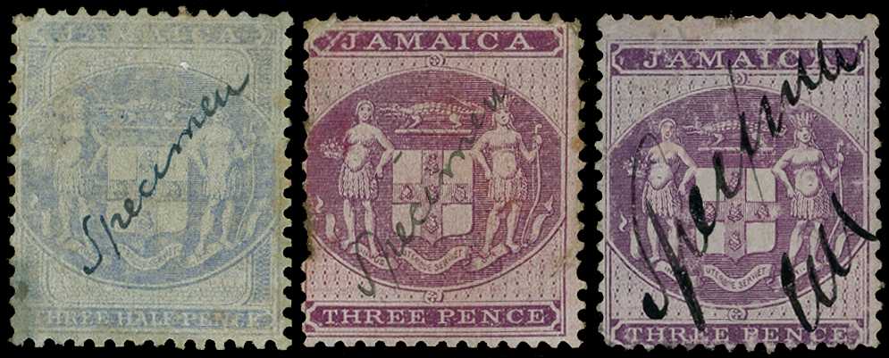 Postal Fiscal. 1855-74 3d purple on blue and...