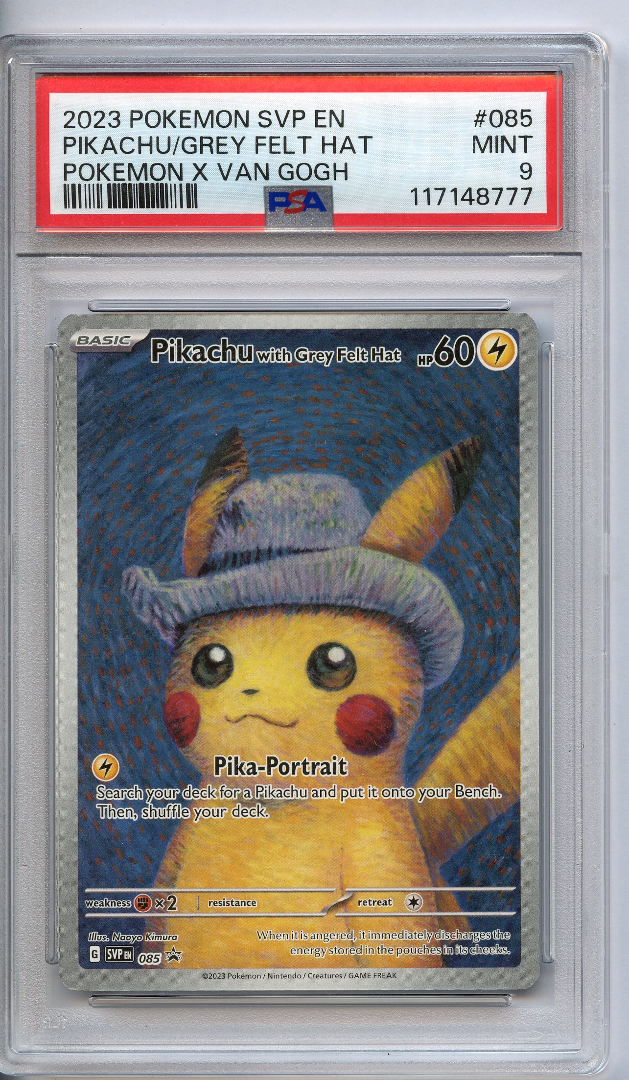 PSA 9 Pikachu with Grey Felt Hat #85 S&V Van Gogh (2023)