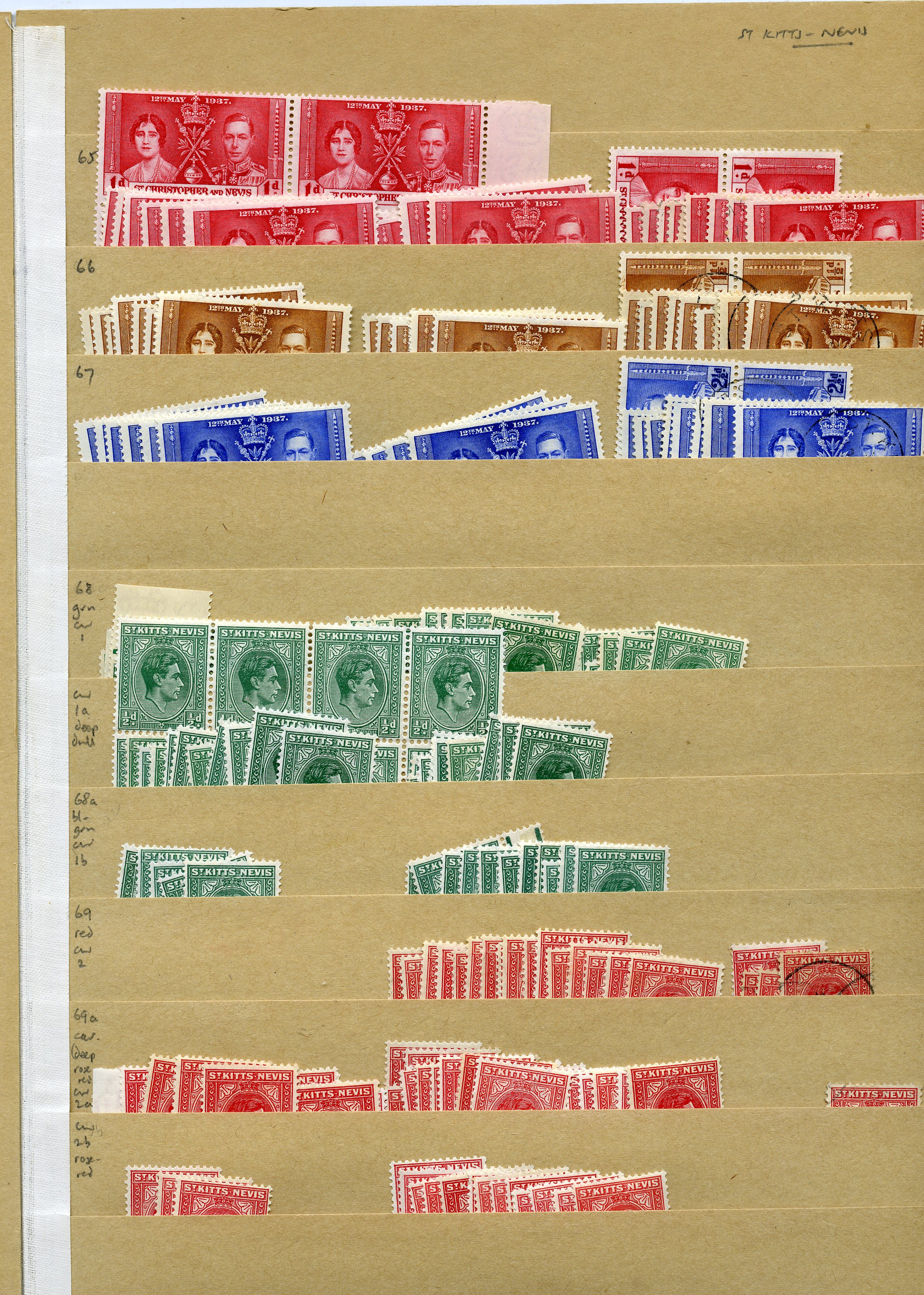 1924-52 KG VI stock on manila stocksheets,...