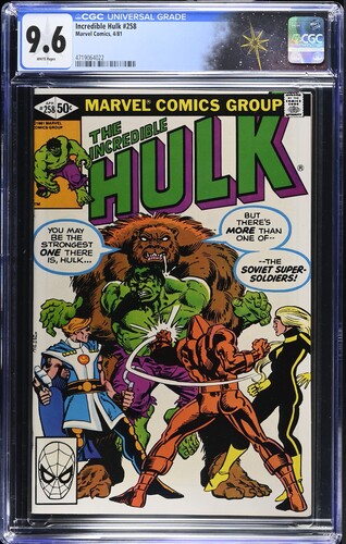 Incredible Hulk #258 CGC 9.6 Bill Mantlo story, Sal Buscema art, Frank Miller & Al Milgrom cover (Marvel Comics, 1981,)