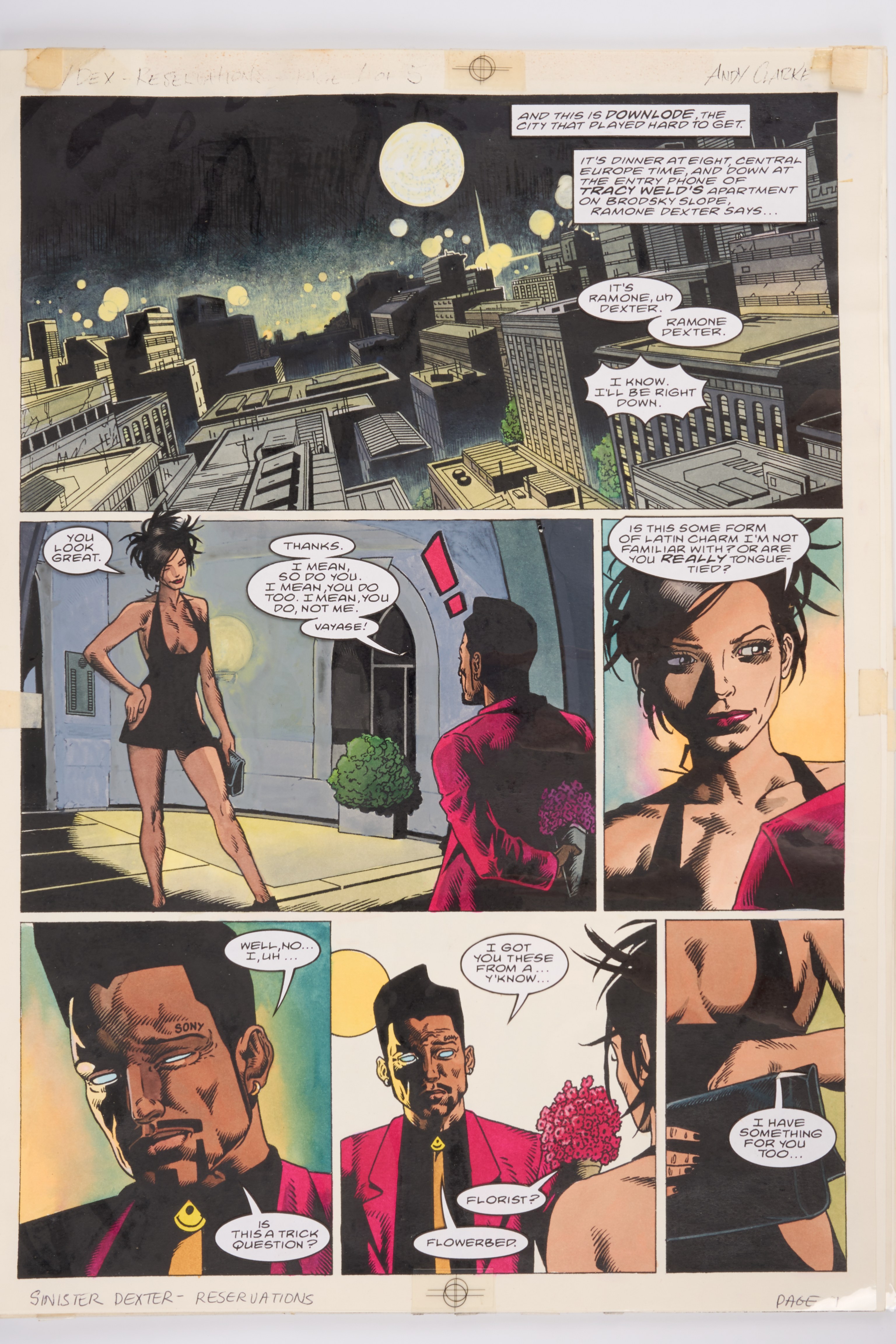 Andy Clarke 2000 AD Prog #1128 Sinister Dexter ‘Reservations’ Story Pages (Fleetway, 1999) Total 7 Pages