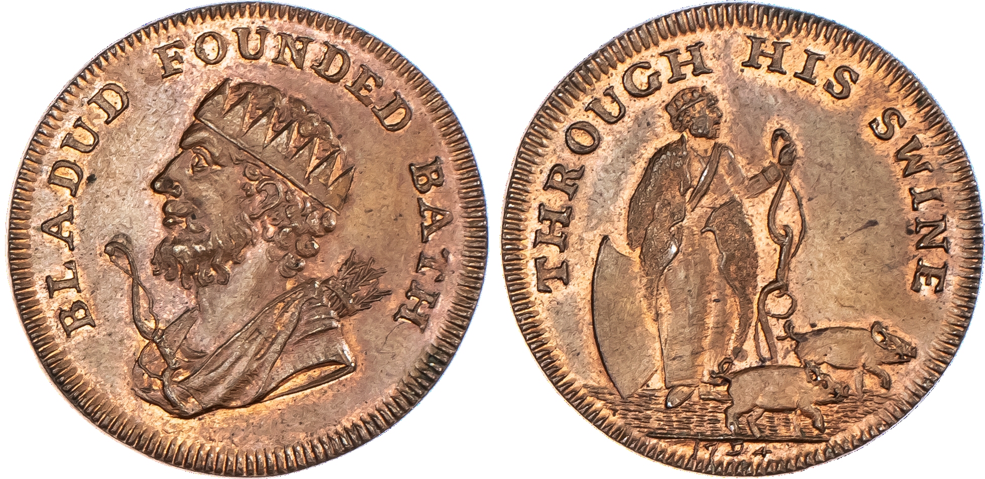 Bath, Francis Heath Farthing 1794, Bust left...