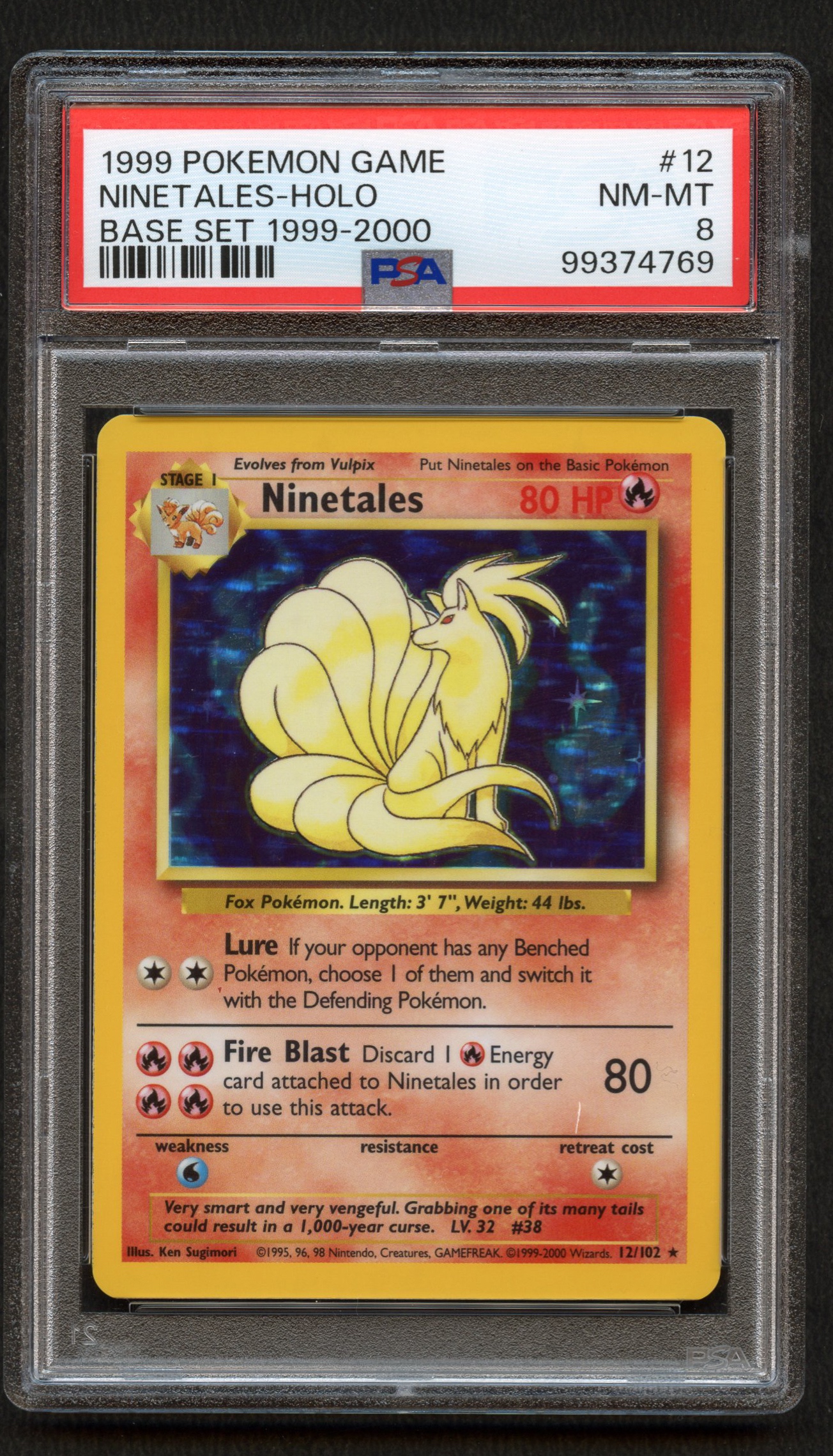 PSA 8 Ninetales - Base Set 4th Print - 1999-2000