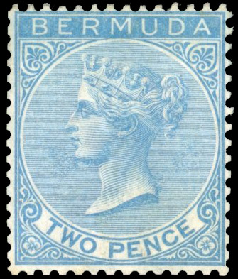 Bermuda SG 3 1866 3d dull blue mint