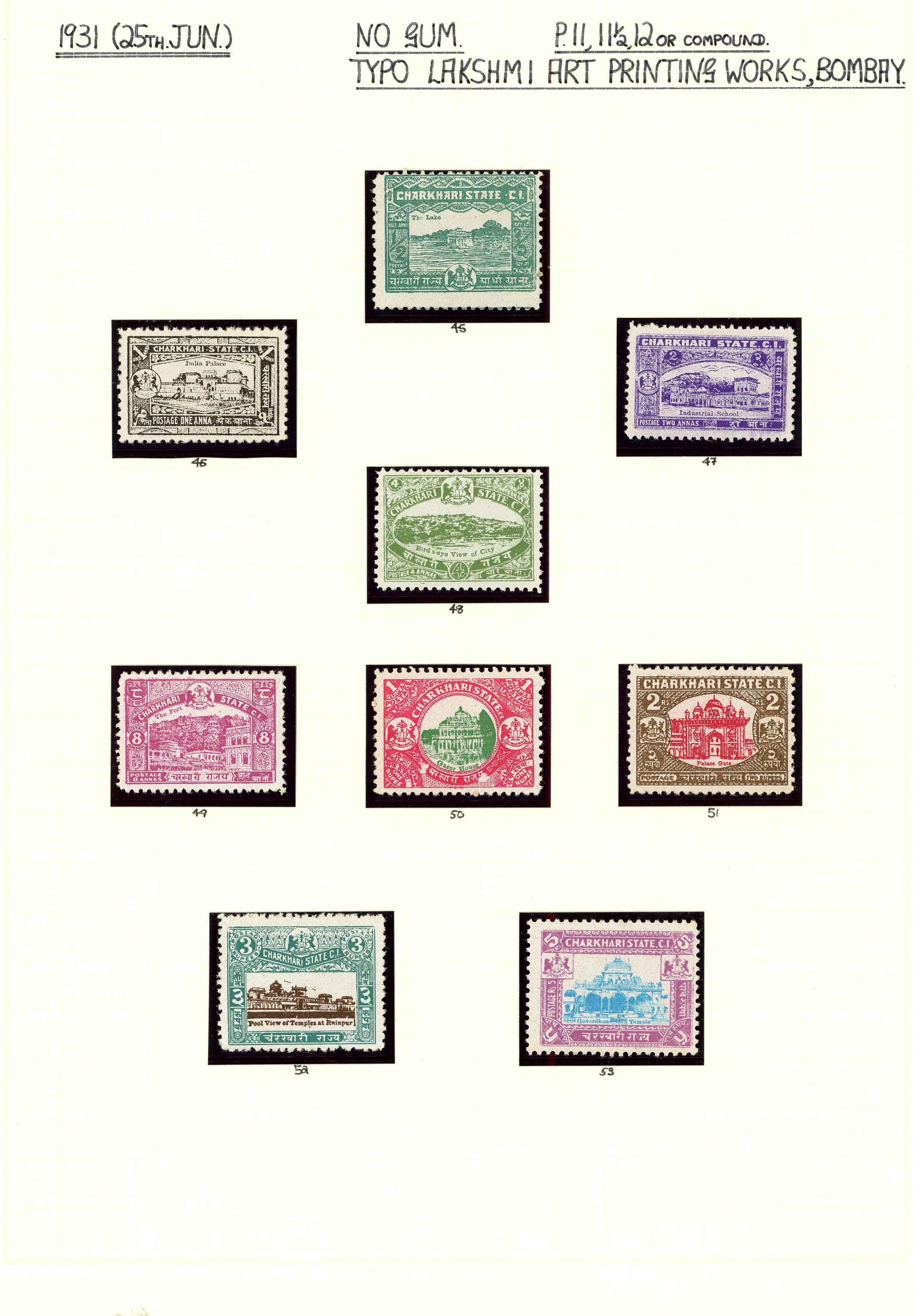 Charkhari SG 31/53 collection mint/unused