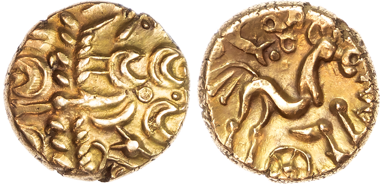 Atrebates & Regini, Commius (c. 50-25 BC) AV Stater, ‘Muzzles’ type, 5.64g.