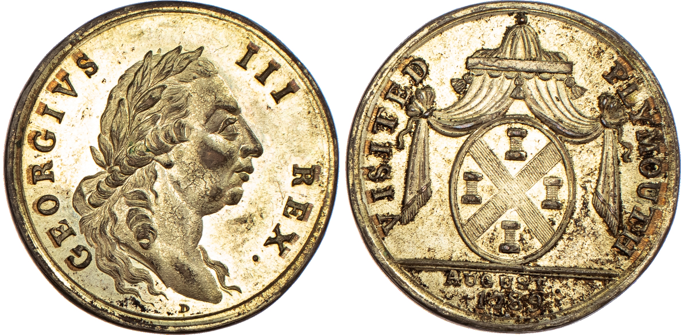 Plymouth, Visit of George III, Halfpenny...