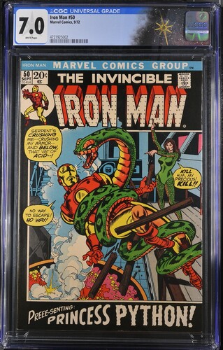 Iron Man #50 CGC 7.0 "Deathplay!" (Marvel Comics, 1972) White pages