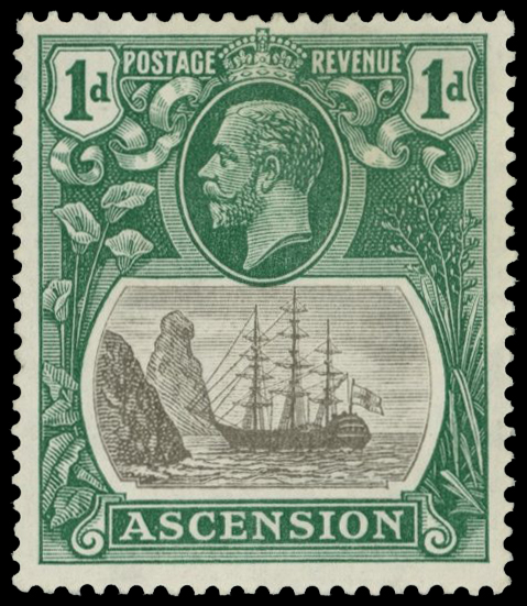 1933 1d grey-black and bright blue green,...