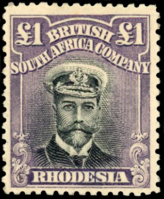 Rhodesia £1 SG 243 pale shade with hand-painting mint