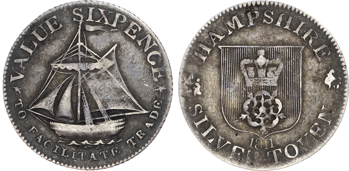 Hampshire. Silver sixpence, 1811. 